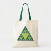 Tote Bag Triangle Sierpinski dans les tons verts (Devant)