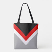 Tote Bag Triangles Abstraits Modernes Noir, Rouge, Blanc & (Dos)