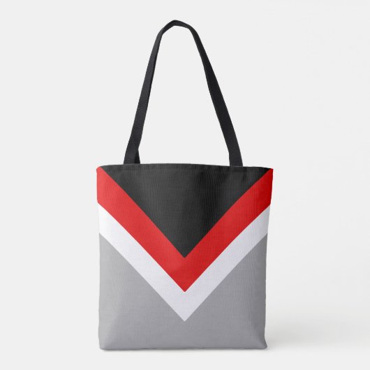 Tote Bag Triangles Abstraits modernes, noirs, rouges, blanc (Dos)