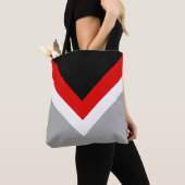 Tote Bag Triangles Abstraits modernes, noirs, rouges, blanc (De près)