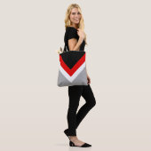 Tote Bag Triangles Abstraits modernes, noirs, rouges, blanc (Sur le modèle)