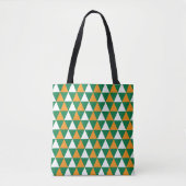 Tote Bag Triangles blancs jaunes verts mignons (Devant)
