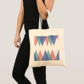Tote Bag Triangles bleu et corail (Devant (produit))