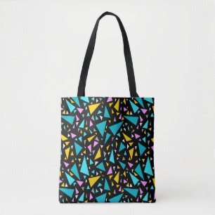 Tote Bag Triangles bleu jaune couleurs sur arrière - plan n