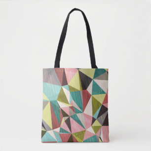 Tote Bag Triangles Colorés, Formes géométriques Abstraites.