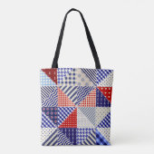 Tote Bag Triangles De Patchwork Rétro Style Nautique (Dos)
