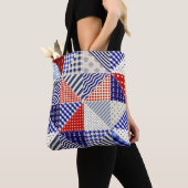 Tote Bag Triangles De Patchwork Rétro Style Nautique (De près)