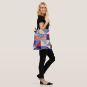 Tote Bag Triangles De Patchwork Rétro Style Nautique (Sur le modèle)