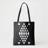 Tote Bag Triangles géométriques blancs (Devant)