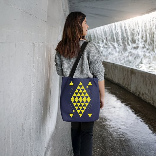 Tote Bag Triangles géométriques jaunes