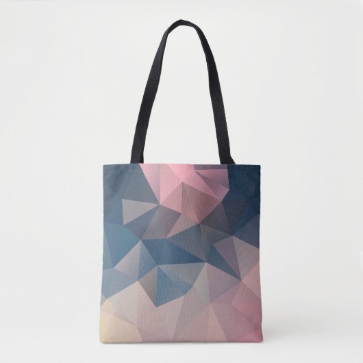 Tote Bag Triangles géométriques polygonaux brillant coloré (Devant)