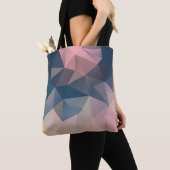 Tote Bag Triangles géométriques polygonaux brillant coloré (De près)