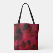 Tote Bag Triangles géométriques polygonaux imprimés rouges (Dos)