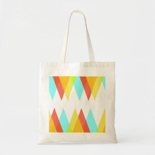 Tote Bag Triangles jaunes, rouges et bleus cadets