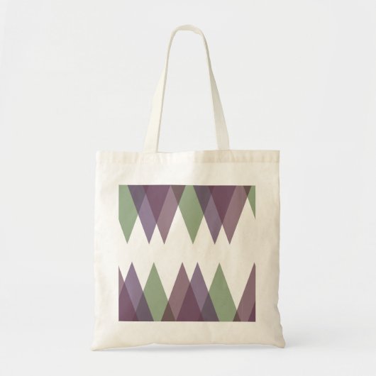 Tote Bag Triangles mauve et vert (Devant)