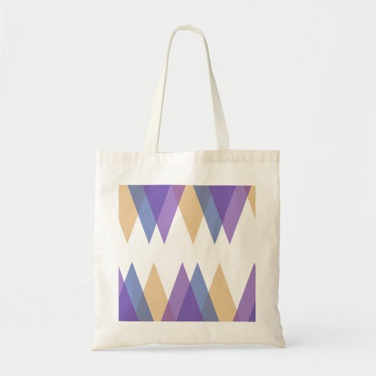 Tote Bag Triangles pourpre, bleu et jaune (Devant)