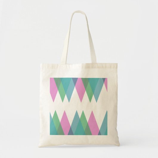Tote Bag Triangles rose et vert (Devant)