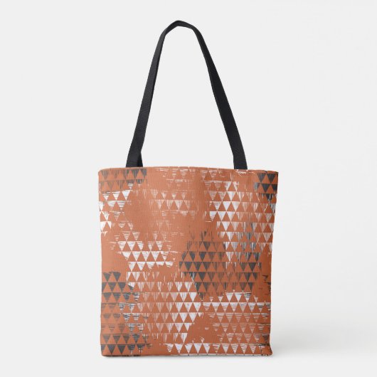 Tote Bag Triangles sans joint : Arrière - plan orange (Dos)