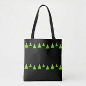 Tote Bag triangles verts Abstraits sur noir (Devant)