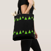 Tote Bag triangles verts Abstraits sur noir (De près)