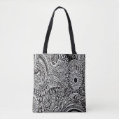 Tote Bag Tribal b/w (Devant)