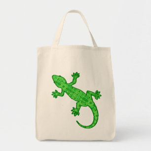 Tote Bag Tribal Batik Gecko - Lime et vert émeraude