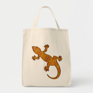 Tote Bag Tribal Batik Gecko - Rust, Amber et Tan
