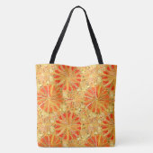 Tote Bag Tribal Mandala Print, Mustard Gold et Orange (Dos)