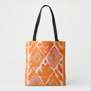 Tote Bag Tribal orange II du monogramme