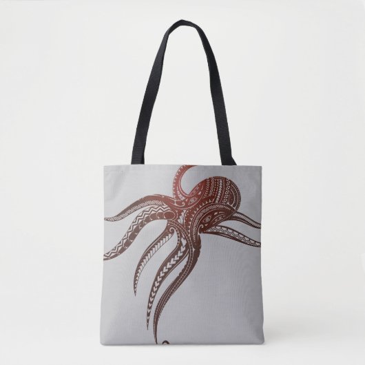 TOTE BAG TRIBAL POLYNÉSIEN OCTOPUS (Devant)