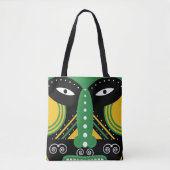 Tote Bag Tribal rituel vert (Devant)