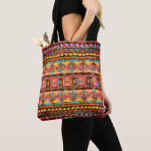 Tote Bag Tribal rustique de ton terrestre (De près)