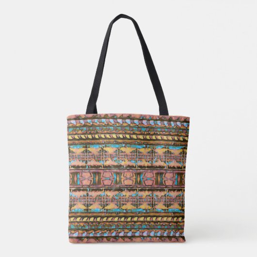 Tote Bag Tribal rustique de ton terrestre (Dos)