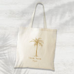 Tote Bag Tribe de mariée Gold Tropical Palm Tree personnali<br><div class="desc">Ce sac fourre-tout de palmier tropical amusant avec les mots "Tribe de Mariée" en or est la femme de chambre parfaite ou cadeau de bienvenue pour une destination de plage tropicale ou mariage extérieur! Personnalisez-le avec le nom de votre servante.</div>