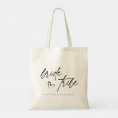 Tote Bag Tribe de Mariée moderne élégant Coeur Script Typog (Dos)