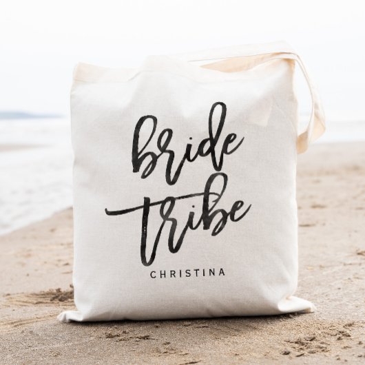 Tote Bag Tribu de la mariée calligraphie