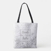 Tote Bag Tribu de mariée chic confetti argenté (Dos)