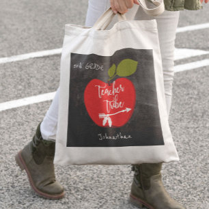 Tote Bag Tribu des instituteurs pomme rouge élève tableau