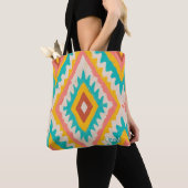 Tote Bag Tribu Vibrante, Motif Géométrique Bohème Audacieux (De près)