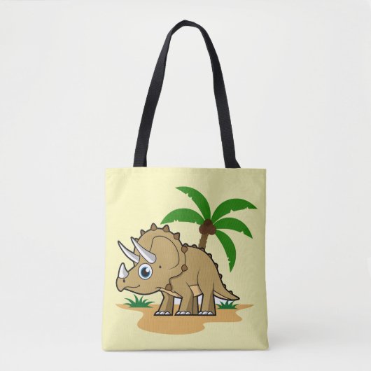 Tote Bag Tricératops Dans Un Climat Tropical. (Devant)