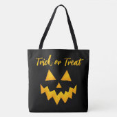 Tote Bag Trick d'Halloween ou traiter la face Citrouille br (Devant)