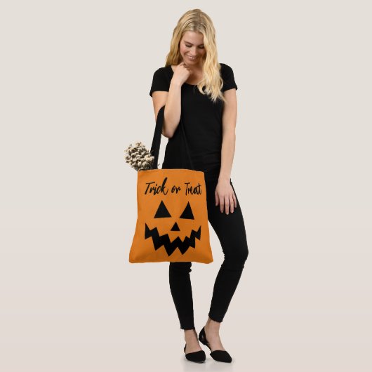 Tote Bag Trick d'Halloween ou traiter visage Citrouille ora (Sur le modèle)