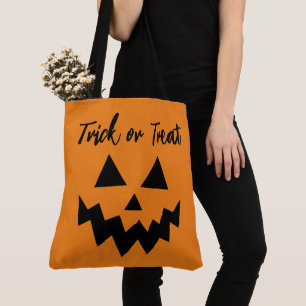 Tote Bag Trick d'Halloween ou traiter visage Citrouille ora