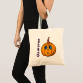 Tote Bag Trick Halloween Jack-o'-lantern effrayant ou trait (Devant (produit))