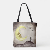 Tote Bag Trick or Treat (Ajouter un nom) Halloween Lune Éff (Dos)