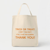 Tote Bag Trick or Treat Can't Talk (Devant)