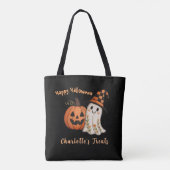 Tote Bag Trick or Treat Pumpkin Ghost Halloween (Dos)