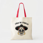 Tote Bag Trick ou Tequila Sugar Skull Halloween Cadeau (Devant)