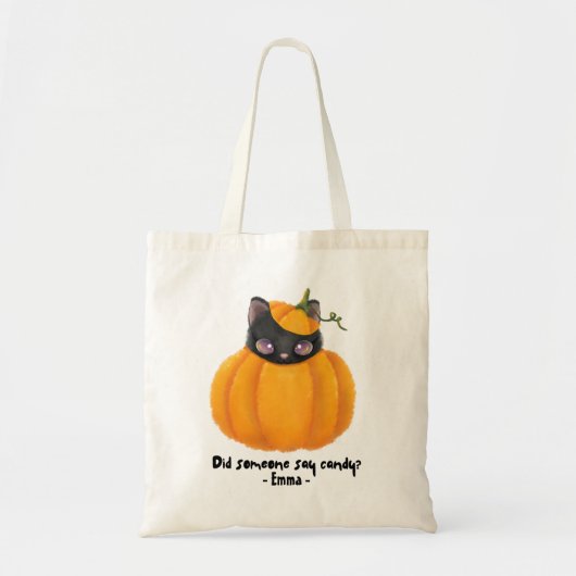 Tote Bag Trick ou traitement d'Halloween personnalisé (Devant)