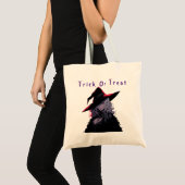 Tote Bag Trick ou traitement Éffrayant Halloween sorcière (Devant (produit))